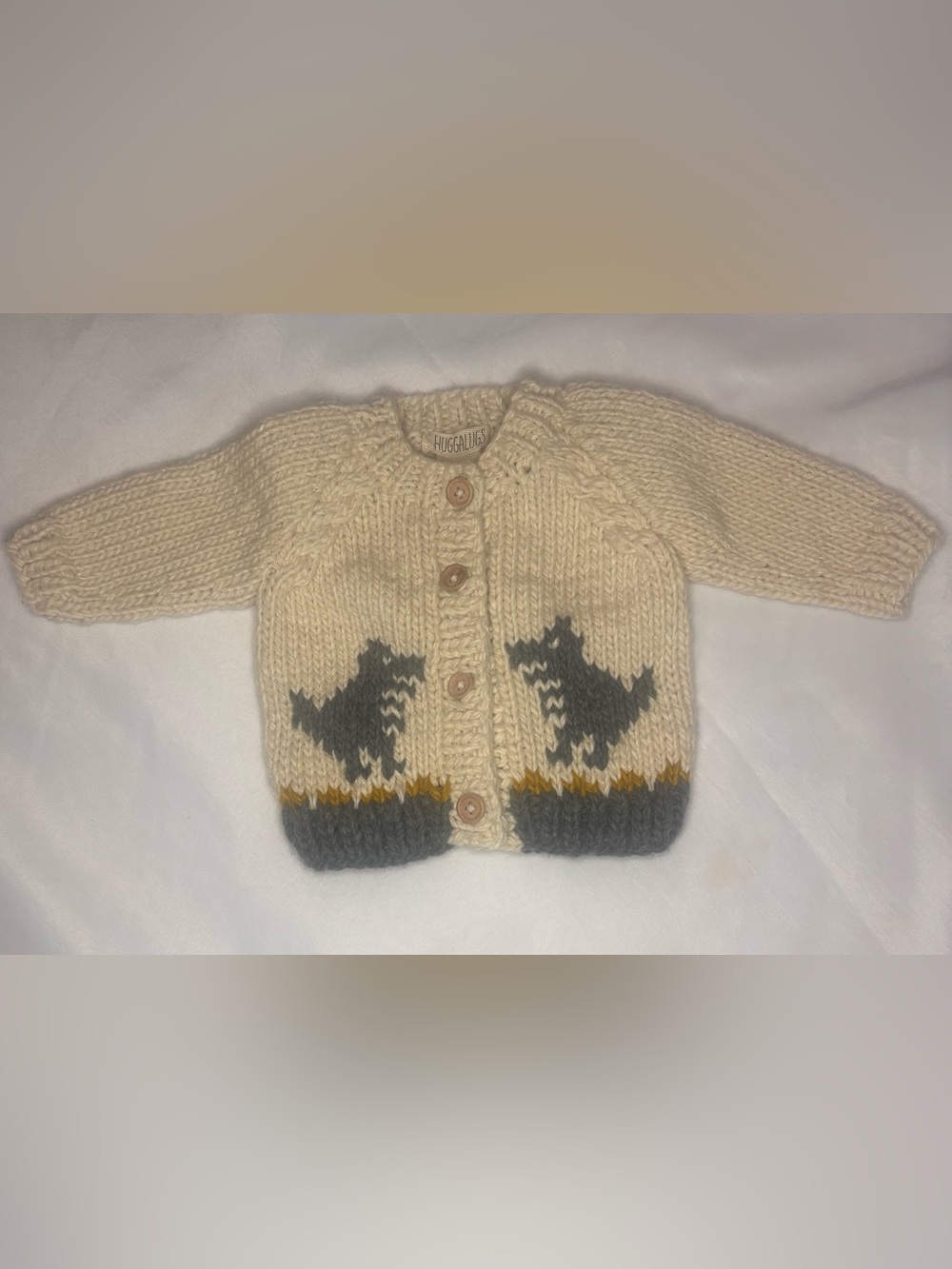 Huggaluggs 6-12M Scottie Dog Chunky Knit Cardigan Sweate